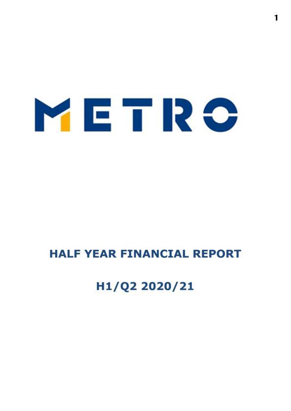 Half-yearly Financial Report H1/Q2 2020/21