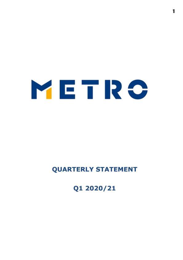 Quarterly Statement Q1 2020/21