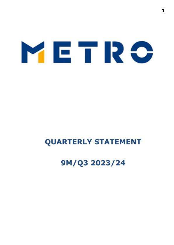 Quarterly Statement 9M/Q3 2023/24