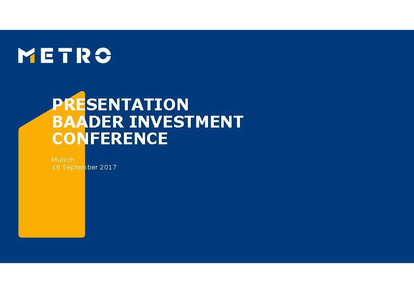 Presentation Baader Investment Conference